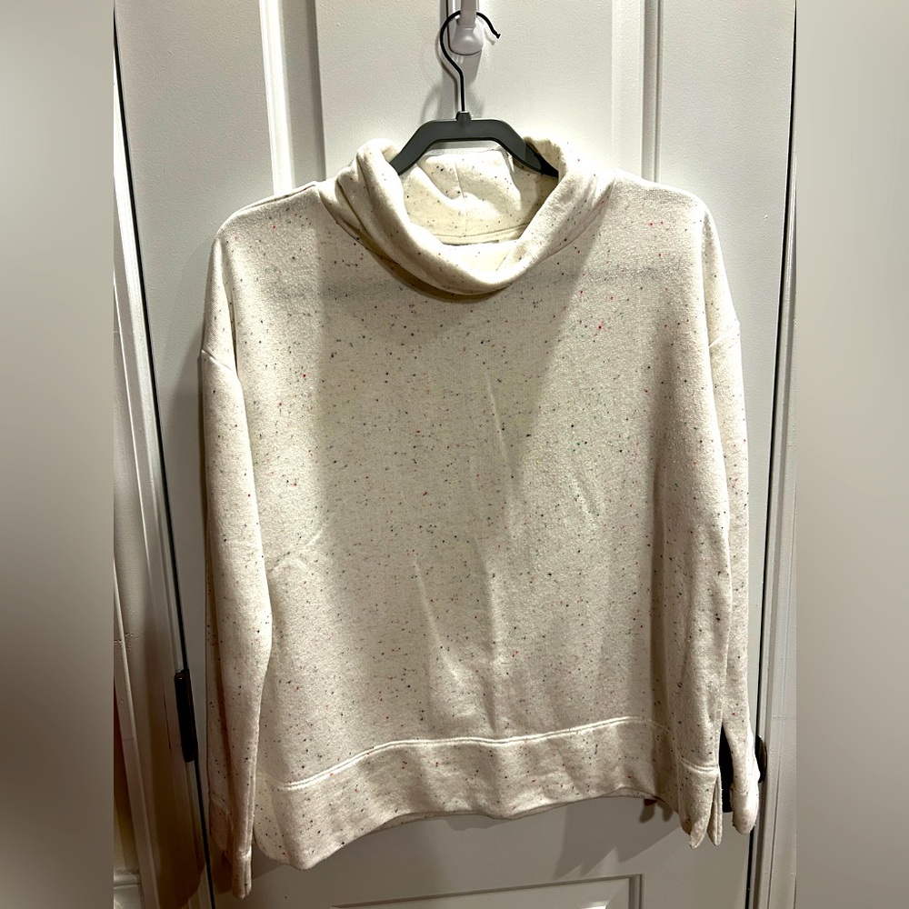 Loft Speckled Confetti Cowl Neck Sweatshirt